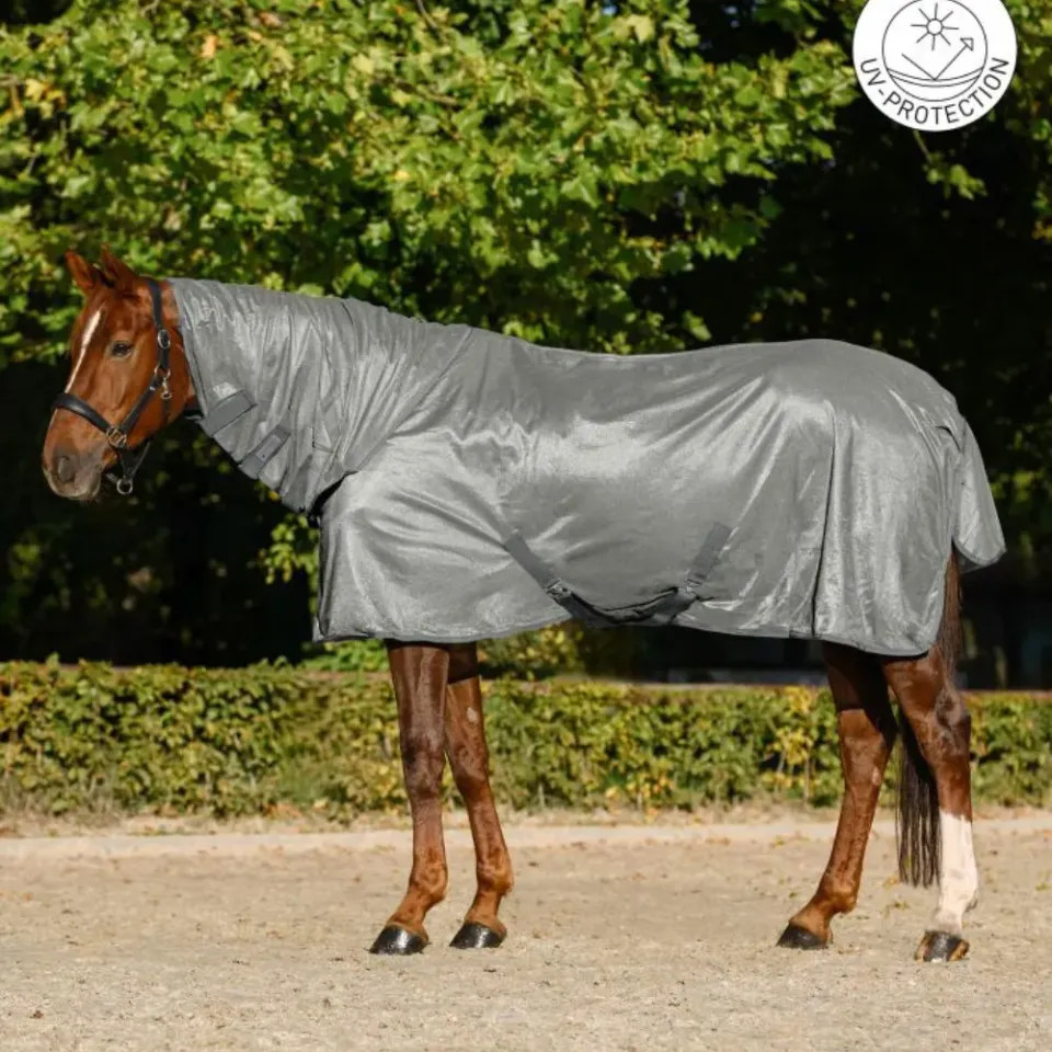 Beikircher Grünland FlyControl Coperta Antimosche Collo Grigia