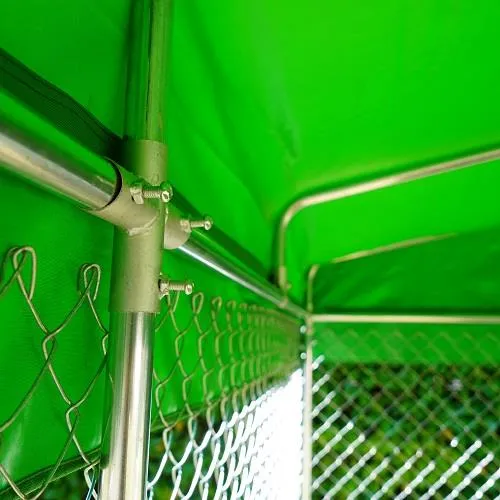 Il Verde Mondo Recinto Cani Esterno con Tetto 3,96x2,28 m Zincato