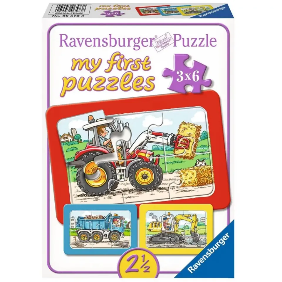 Ravensburger 3x6 puzzle bambini fattoria cantiere