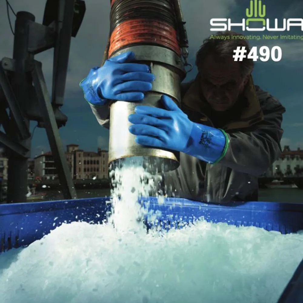Showa 490 guanti lavoro PVC triplo strato invernali