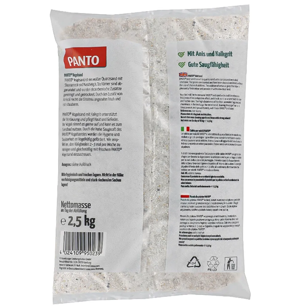 Panto White sabbia per uccelli 2,5 kg anice e grit