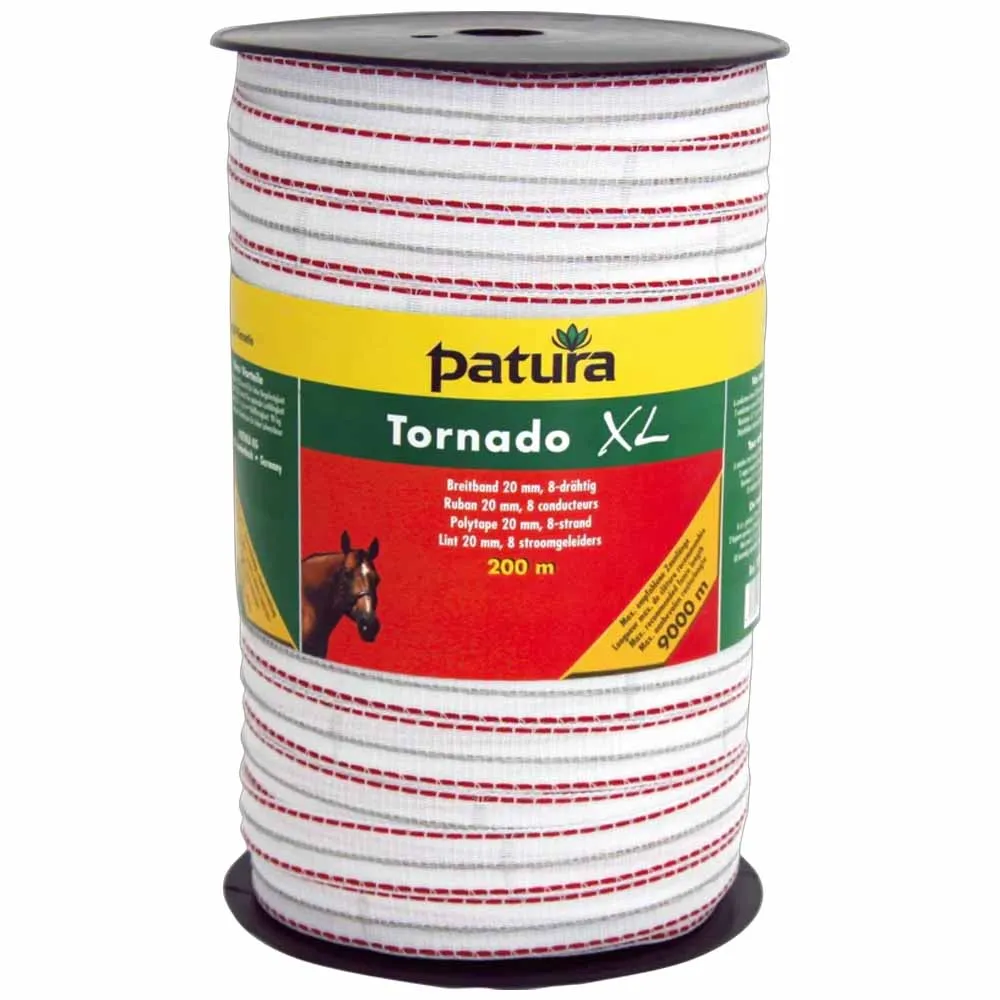 Tornado XL 20mm fettuccia recinto elettrico 200m rame-acciaio