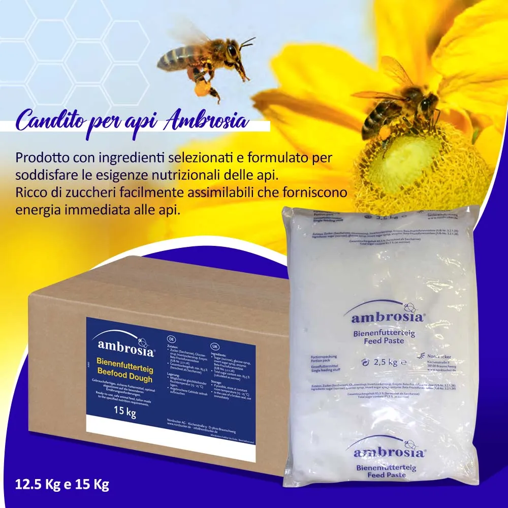 Ambrosia candito per api 12,5 kg energetico