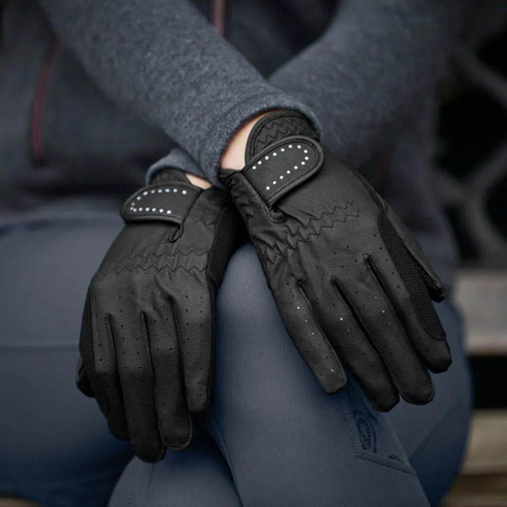 Allrounder Guanti equitazione invernali nero argento grip caldo
