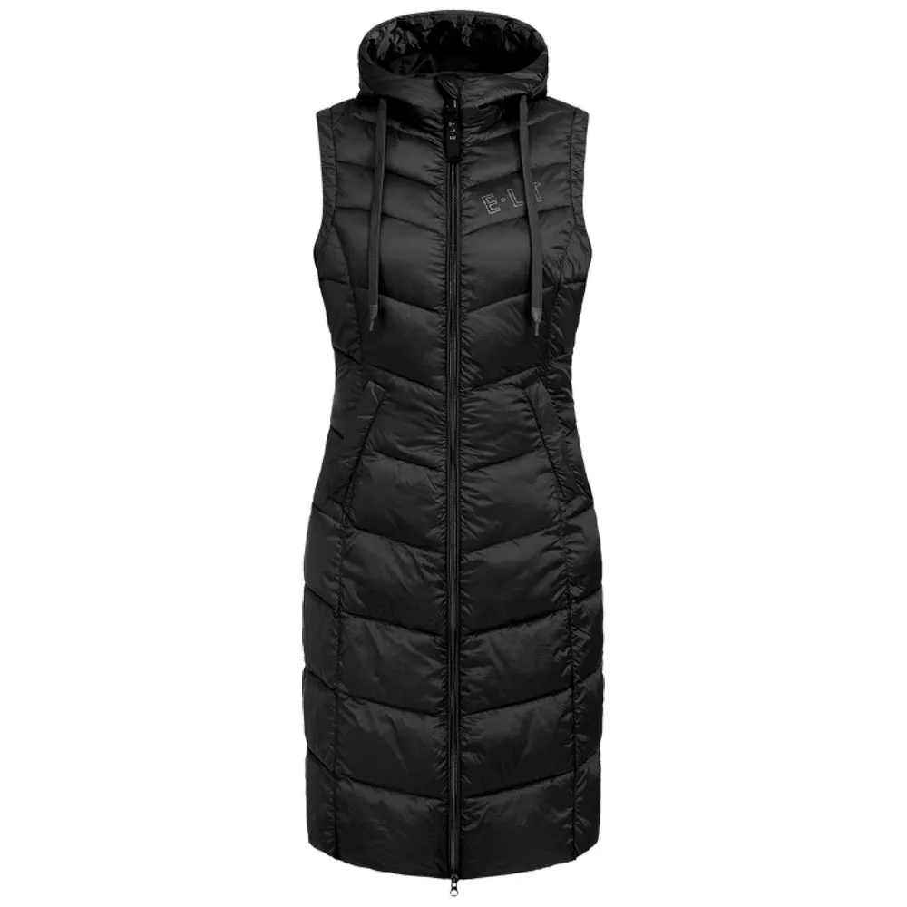Beikircher Ostende gilet donna trapuntato lungo nero antivento