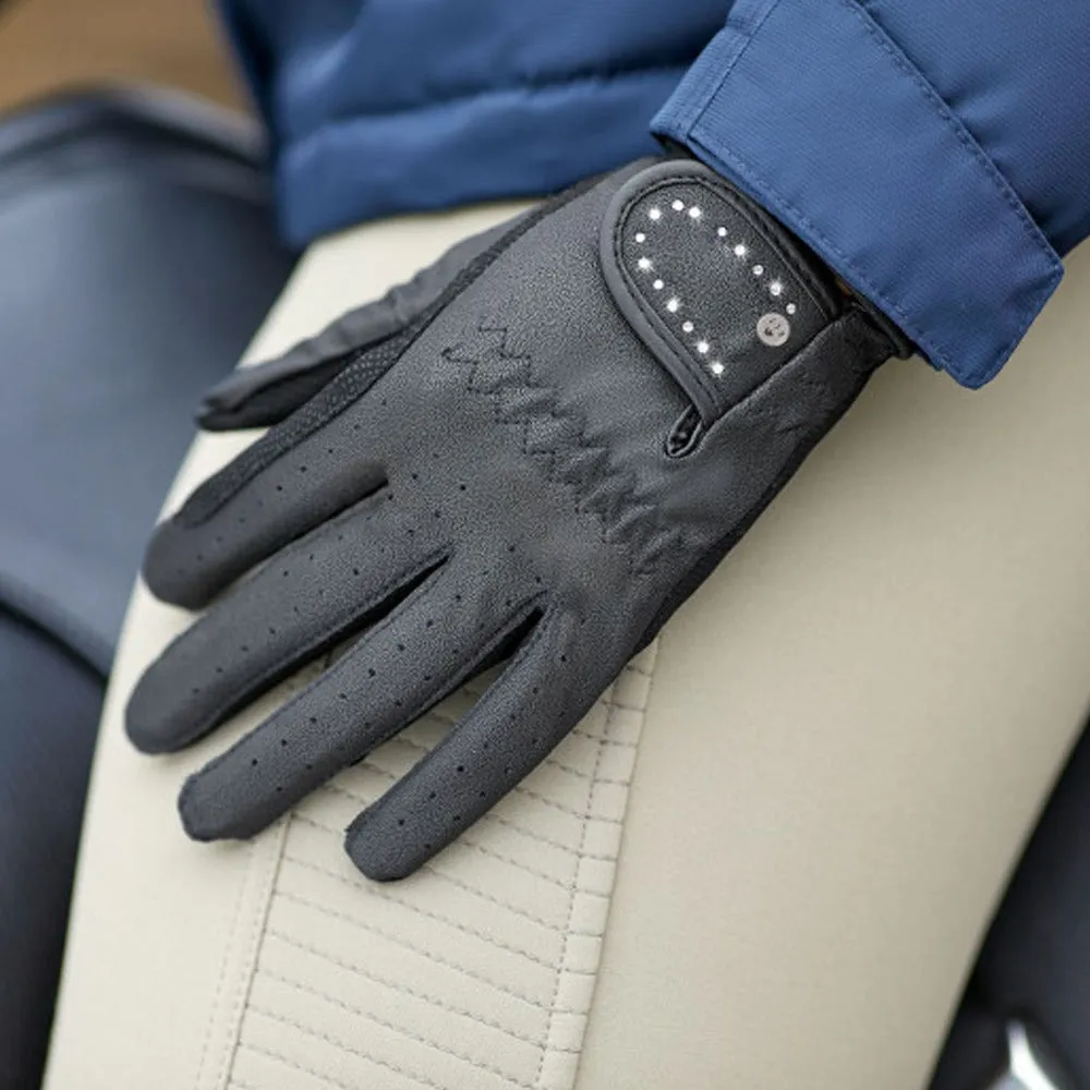 Allrounder Guanti equitazione invernali nero argento grip caldo