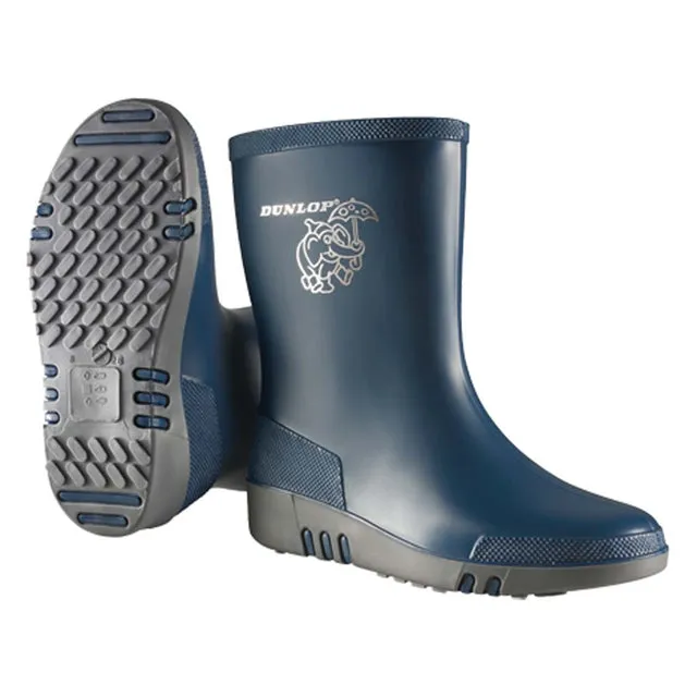 Dunlop Mini stivali bambini gomma blu/grigio comodi