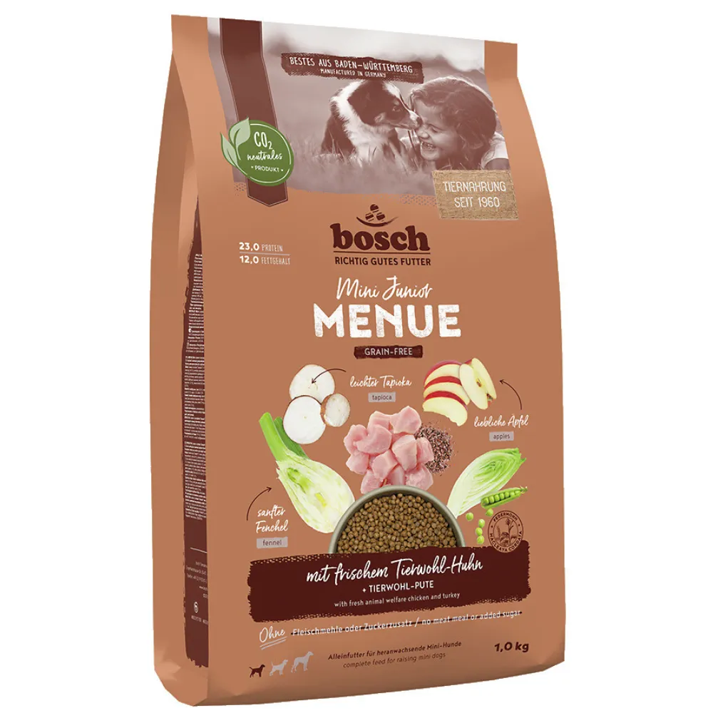 Bosch HPC Menue Mini Junior crocchette cane pollo grain-free 1 kg