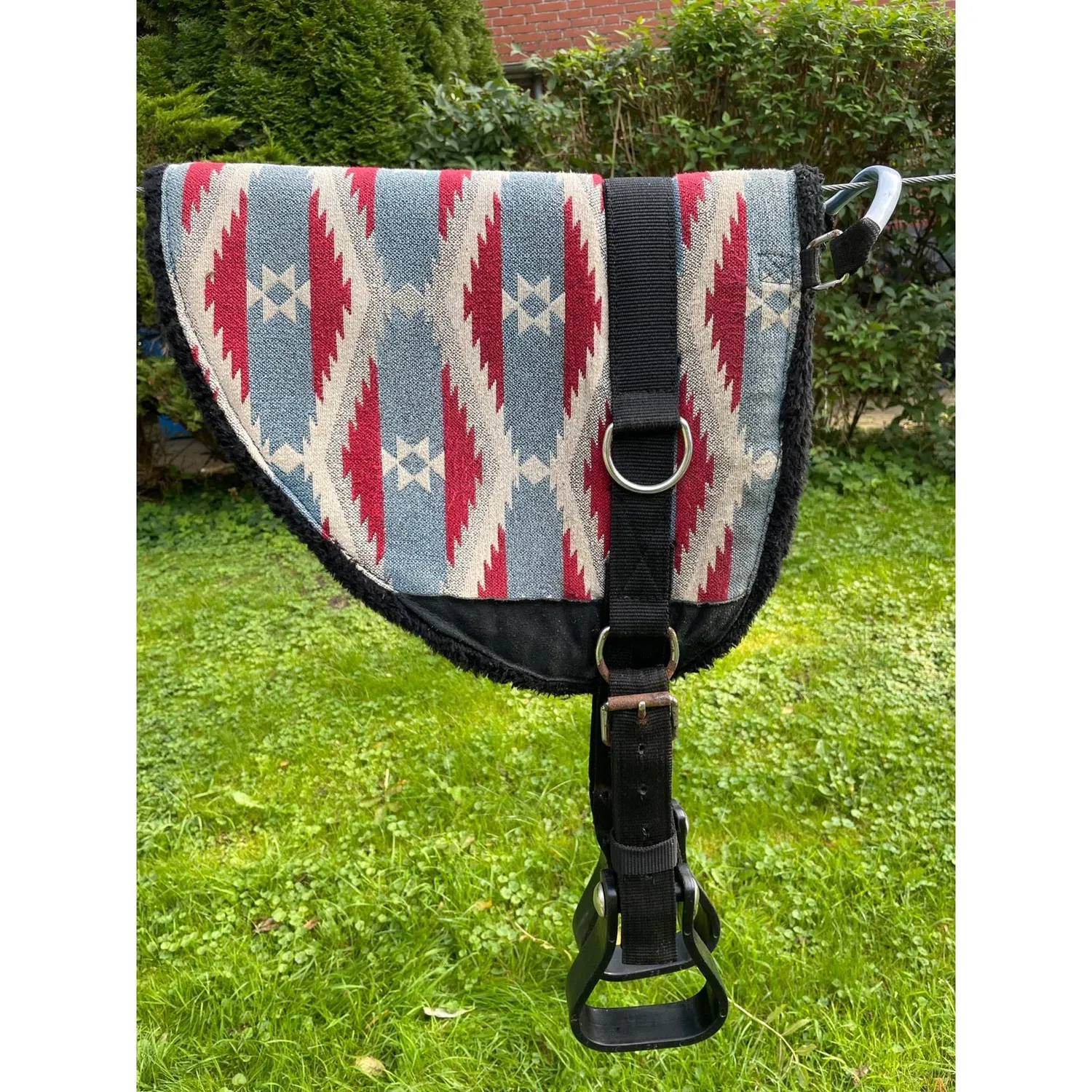 Sottosella bareback shetty blu rosso full con staffe