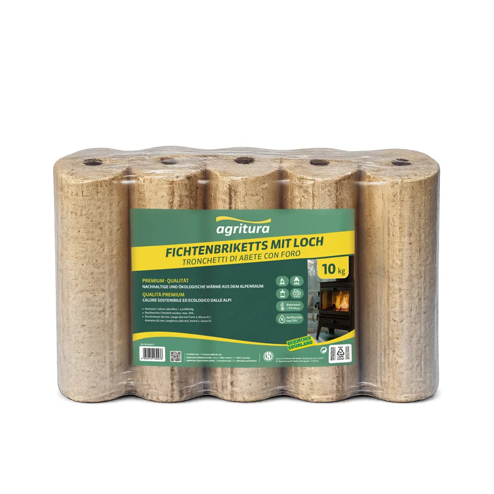 Agritura tronchetti abete forati bancale 100 cartoni 10 kg