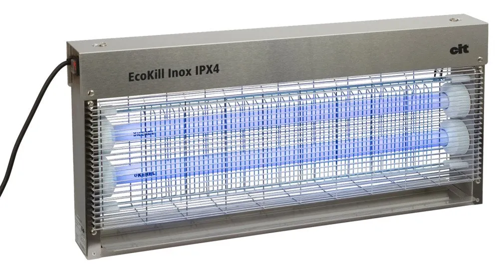 cit EcoKill Inox lampada insetti IPX4 acciaio per stalla