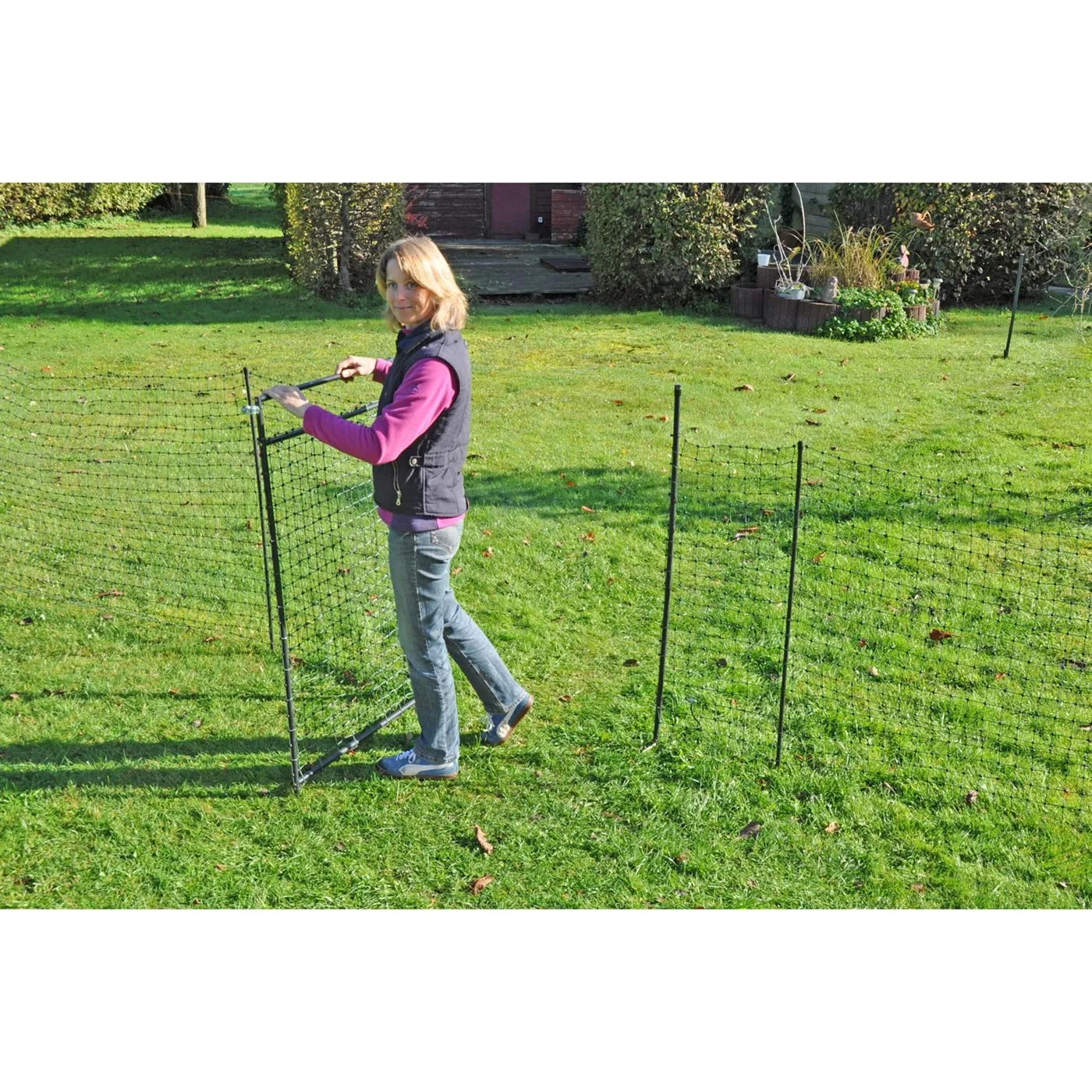 VOSS.farming Porta Rete Elettrificabile 125 cm Cancello 86 cm Set Completo