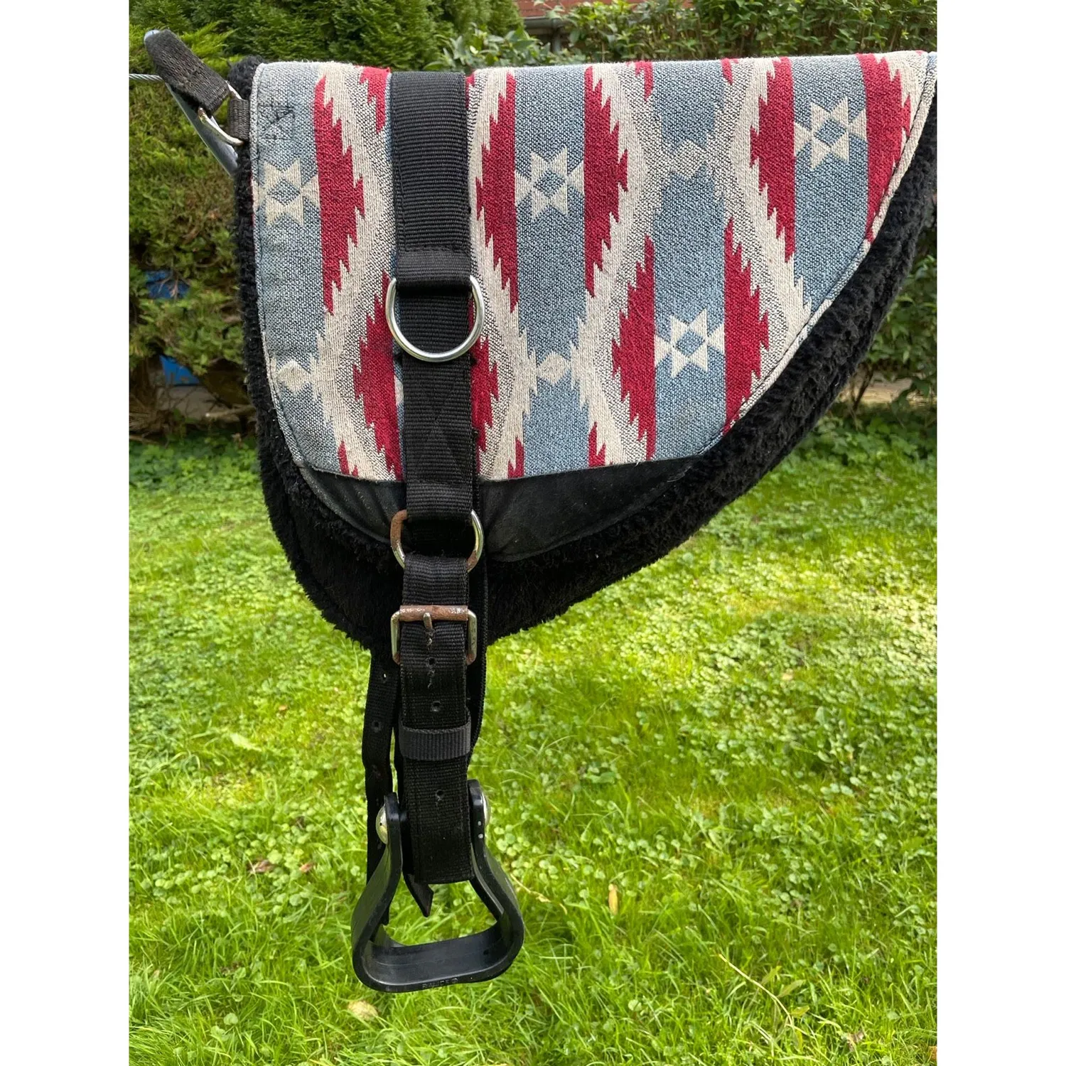 Sottosella bareback shetty blu rosso full con staffe