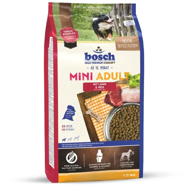 Bosch Mini Adult Crocchette Cani 1kg Agnello Riso