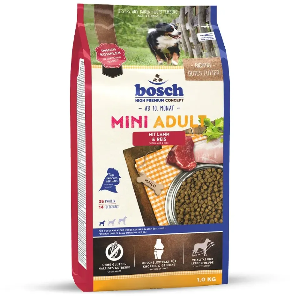 Bosch Mini Adult Crocchette Cani 1kg Agnello Riso