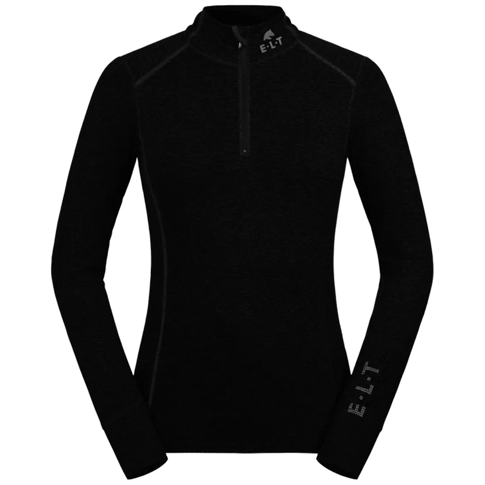 Milano maglia zip equitazione donna nera traspirante