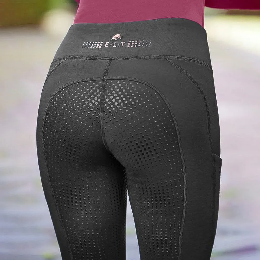 E.L.T. Milla Leggings Equitazione Donna Termici Neri Silicone
