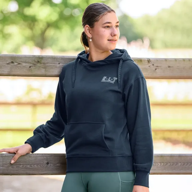 E.L.T. Strassburg felpa donna blu scuro cappuccio
