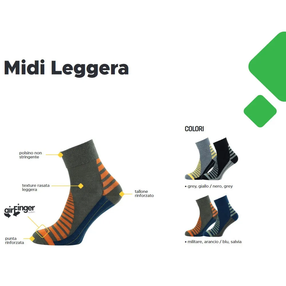 Fassi Midi Light Airfinger Calzini Lavoro 2 paia traspiranti