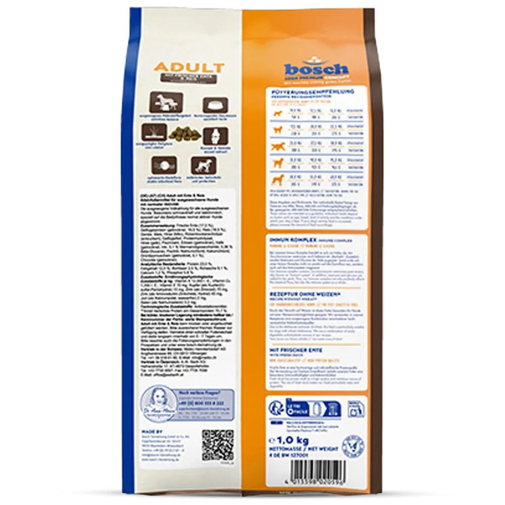 Bosch Adult crocchette cane anatra riso 1kg senza frumento