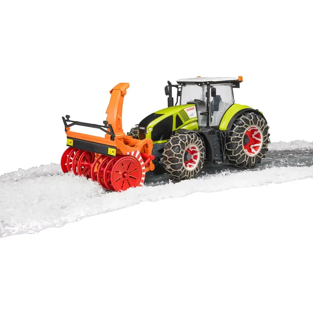 Bruder Claas Axion 950 trattore con fresaneve e catene