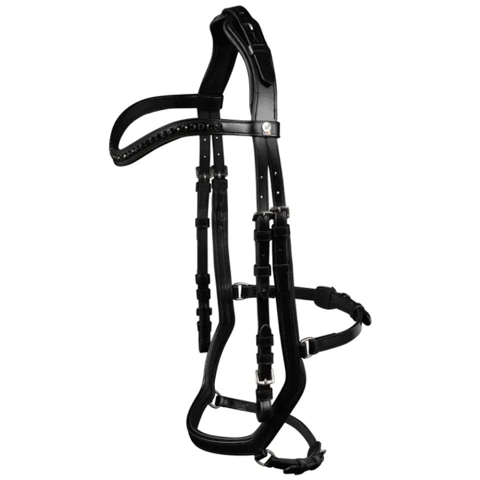 Waldhausen X-Line testiera cavallo anatomica nera WB