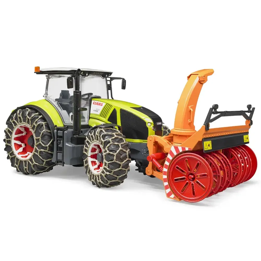 Bruder Claas Axion 950 trattore con fresaneve e catene