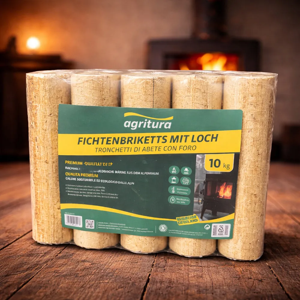 Agritura tronchetti abete forati bancale 100 cartoni 10 kg