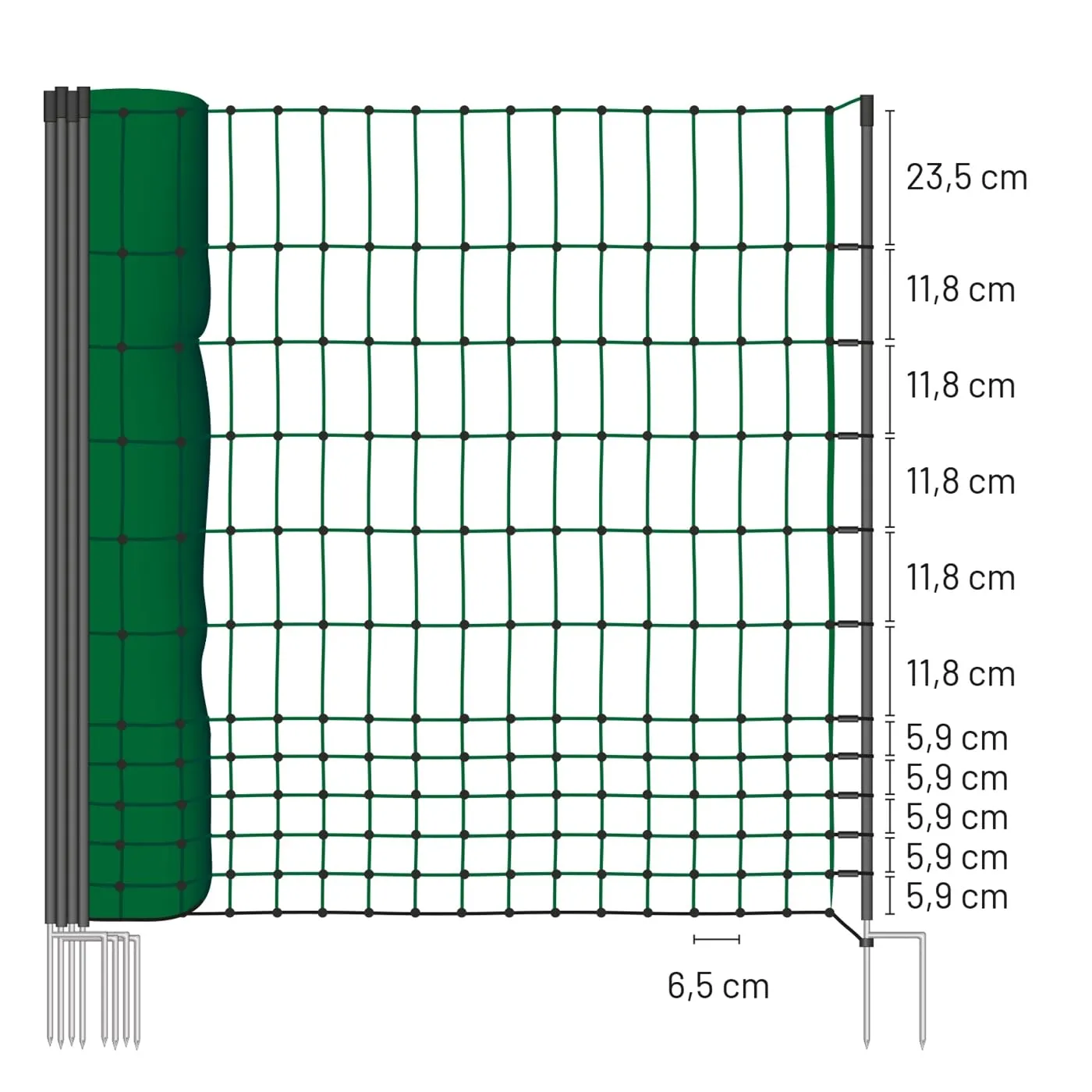 VOSS.farming Classic rete pollame 50 m 112 cm verde 16 pali