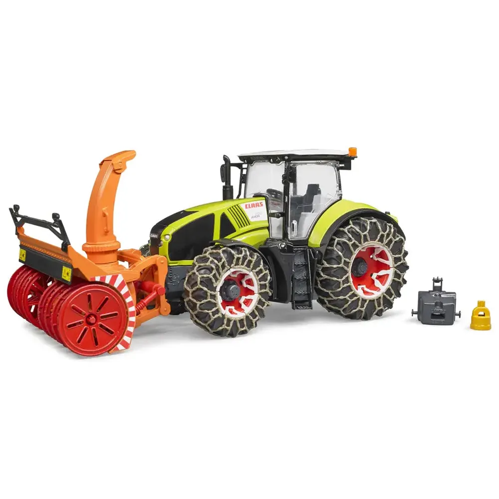 Bruder Claas Axion 950 trattore con fresaneve e catene