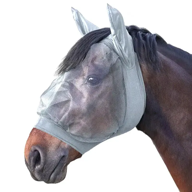 Beikircher Grünland Skinny maschera antimosche cavallo grigia full