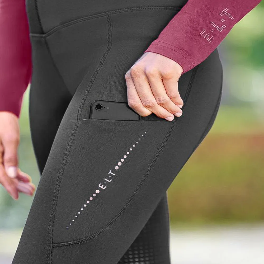 E.L.T. Milla Leggings Equitazione Donna Termici Neri Silicone