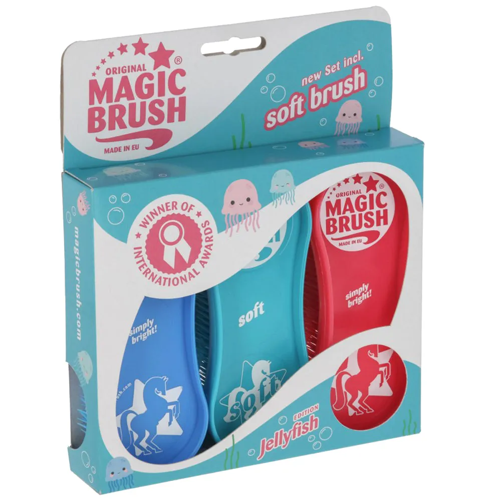 MagicBrush Jellyfish set 3 spazzole cavallo massaggio