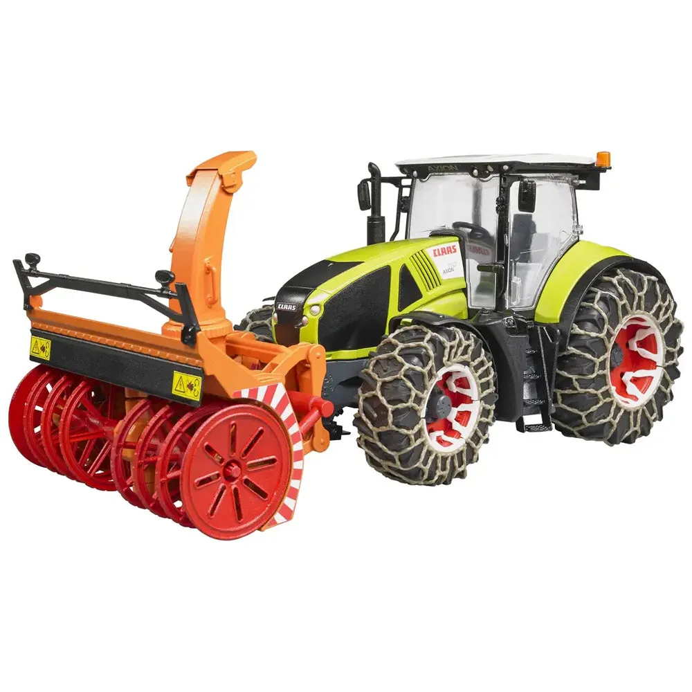 Bruder Claas Axion 950 trattore con fresaneve e catene