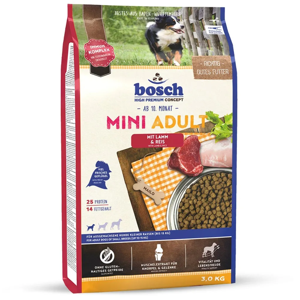 Bosch Mini Adult Crocchette Cani 1kg Agnello Riso
