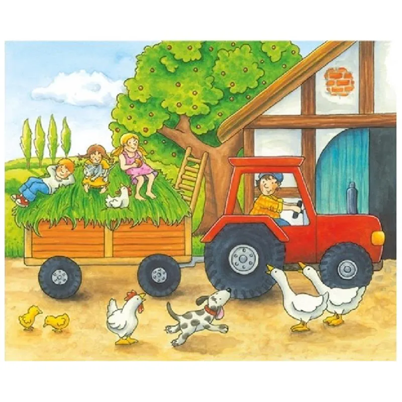 Goki Farm 4 Stagioni puzzle cubi legno 12 pezzi