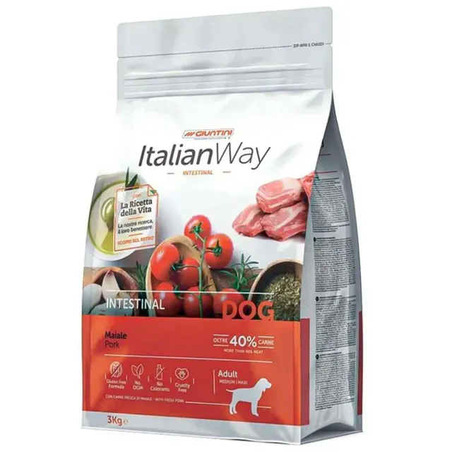 Italian Way Sensitive Intestinal crocchette cane maiale 12kg monoproteiche