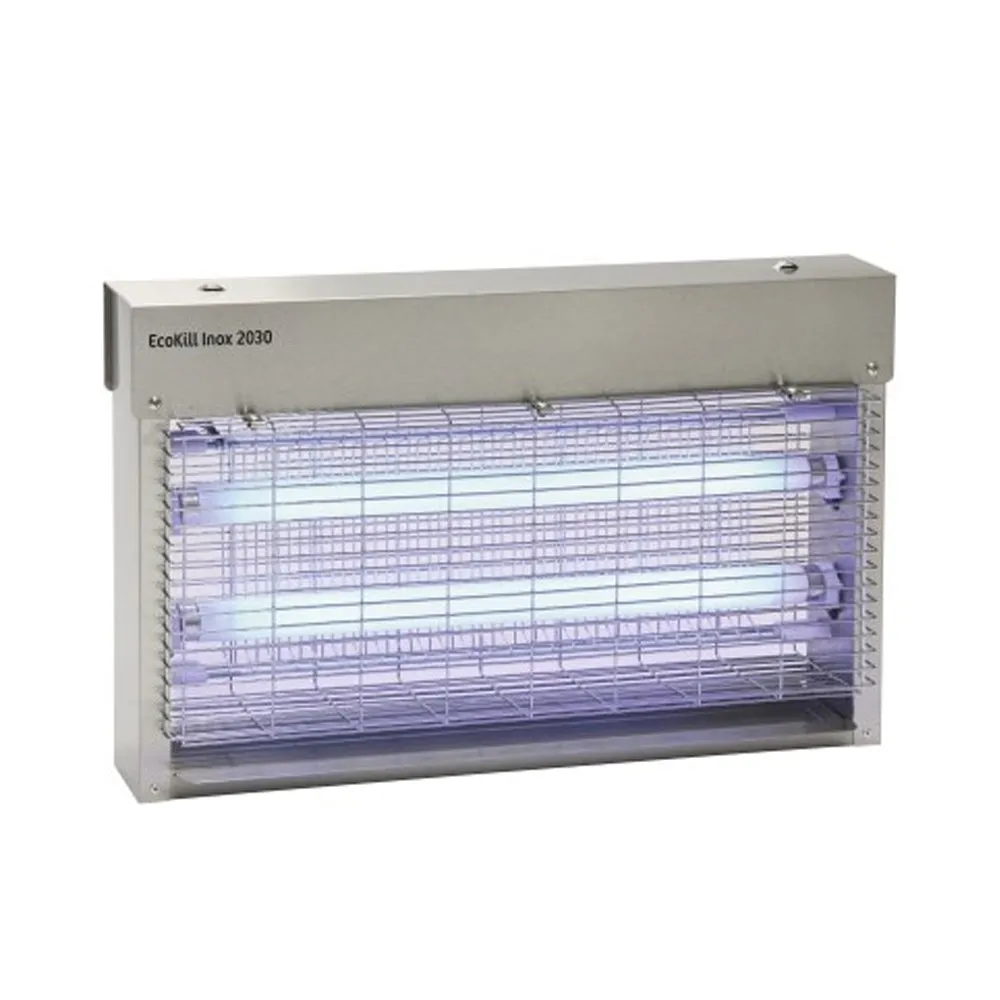 EcoKill Inox lampada antinsetti acciaio 2x6W UV stalla