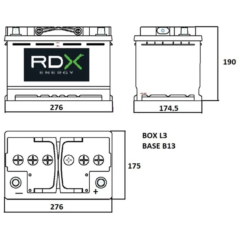 RDX 12V 78Ah batteria auto 720A L3 polo 0