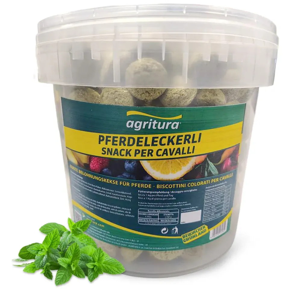 Agritura biscotti cavalli menta snack croccanti 3,3L