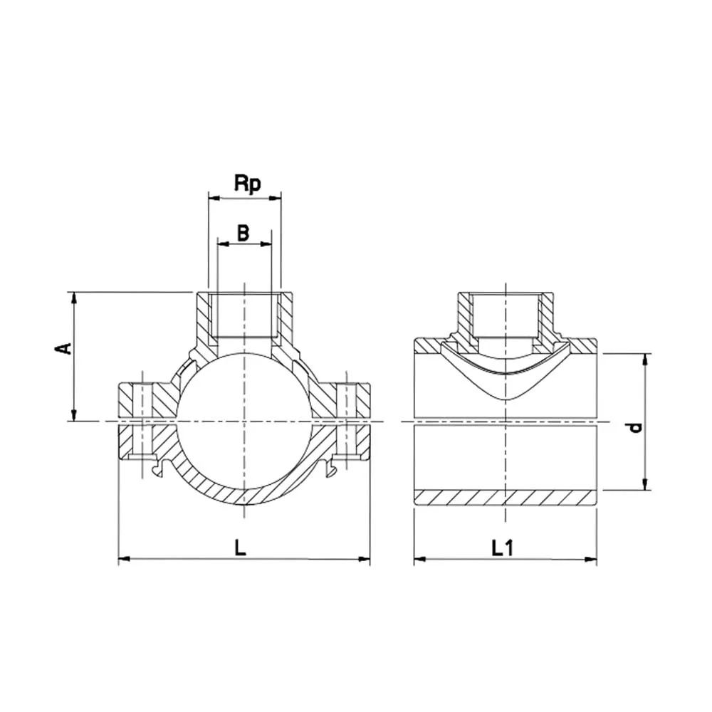 Plasson manicotto a staffa 50 x 3/4" PN16 acqua potabile