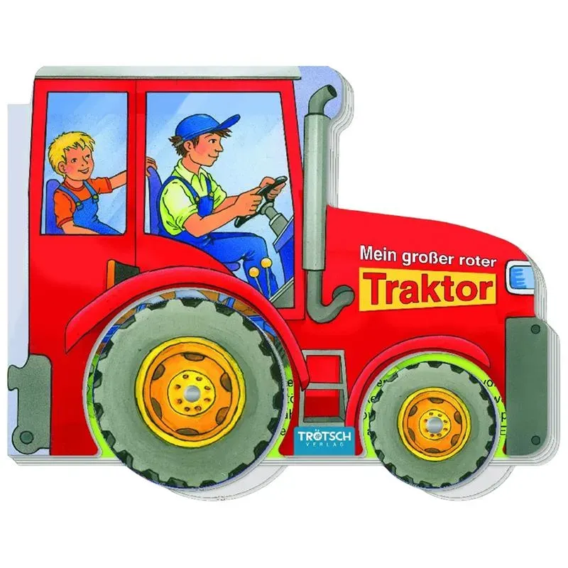 Beikircher Grünland My Big Red Tractor libro cartonato con ruote
