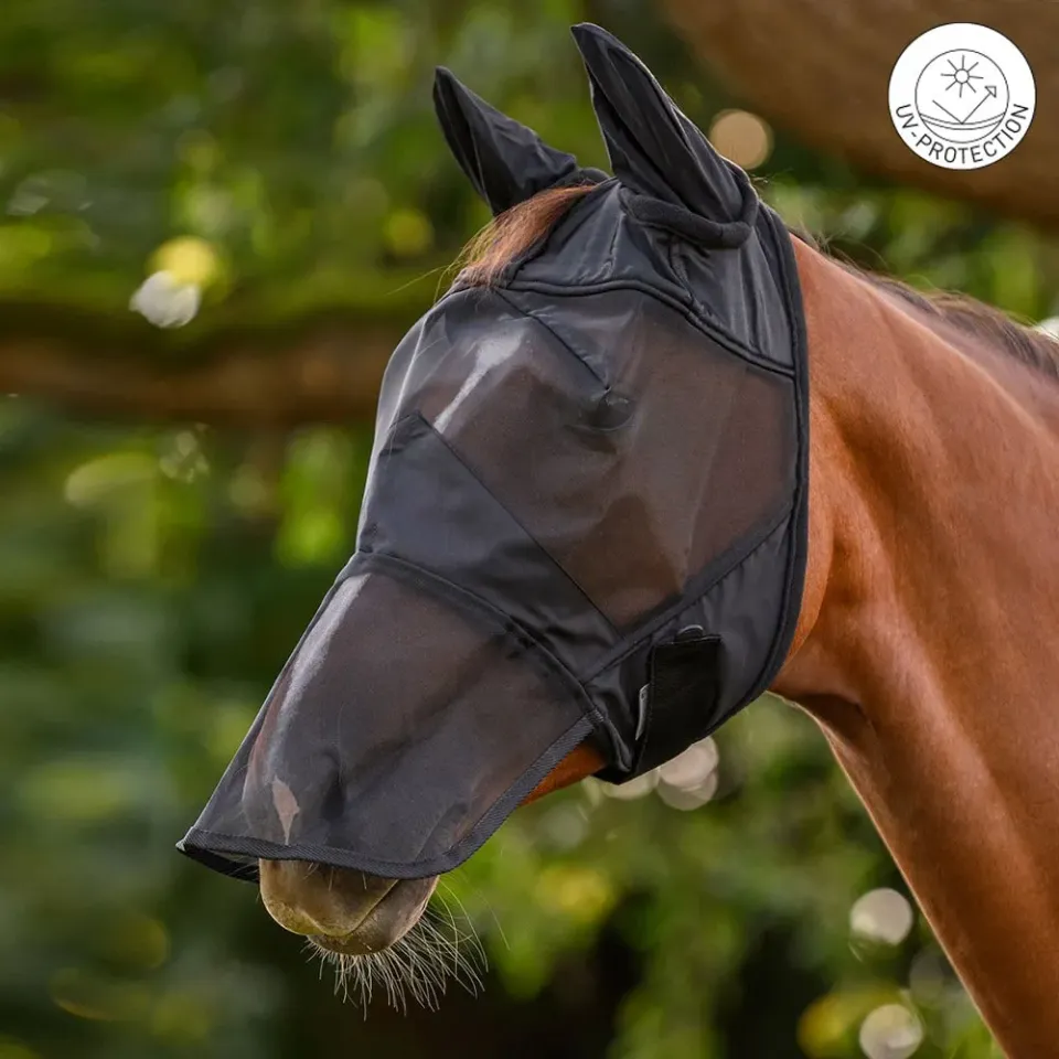 Beikircher Grünland Premium maschera antimosche cavallo nera Full