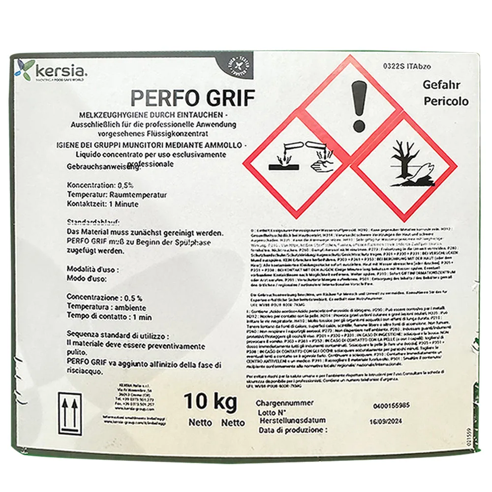 Deptil PA5 Perfo Grif 10 litri disinfettante mungitura