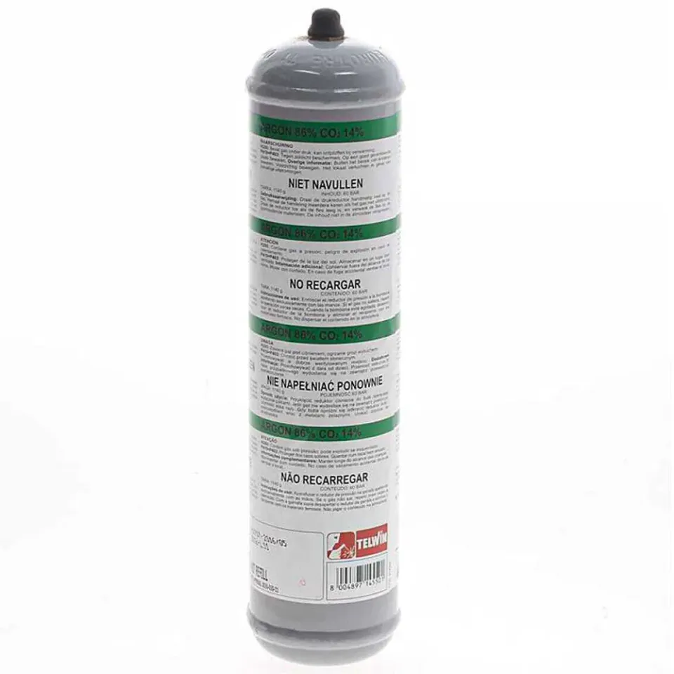 Bombola Gas Argon CO2 saldatura MIG 1L monouso 86/14