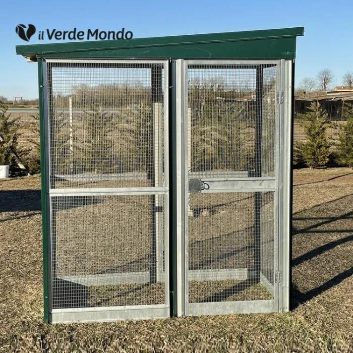 Il Verde Mondo Gabbia con Tetto Rete 2x1x1,90 m Avicoli