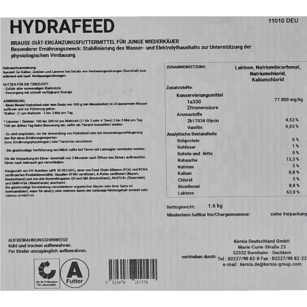 Beikircher Grünland Hydrafeed integratore vitelli 100 g energetico