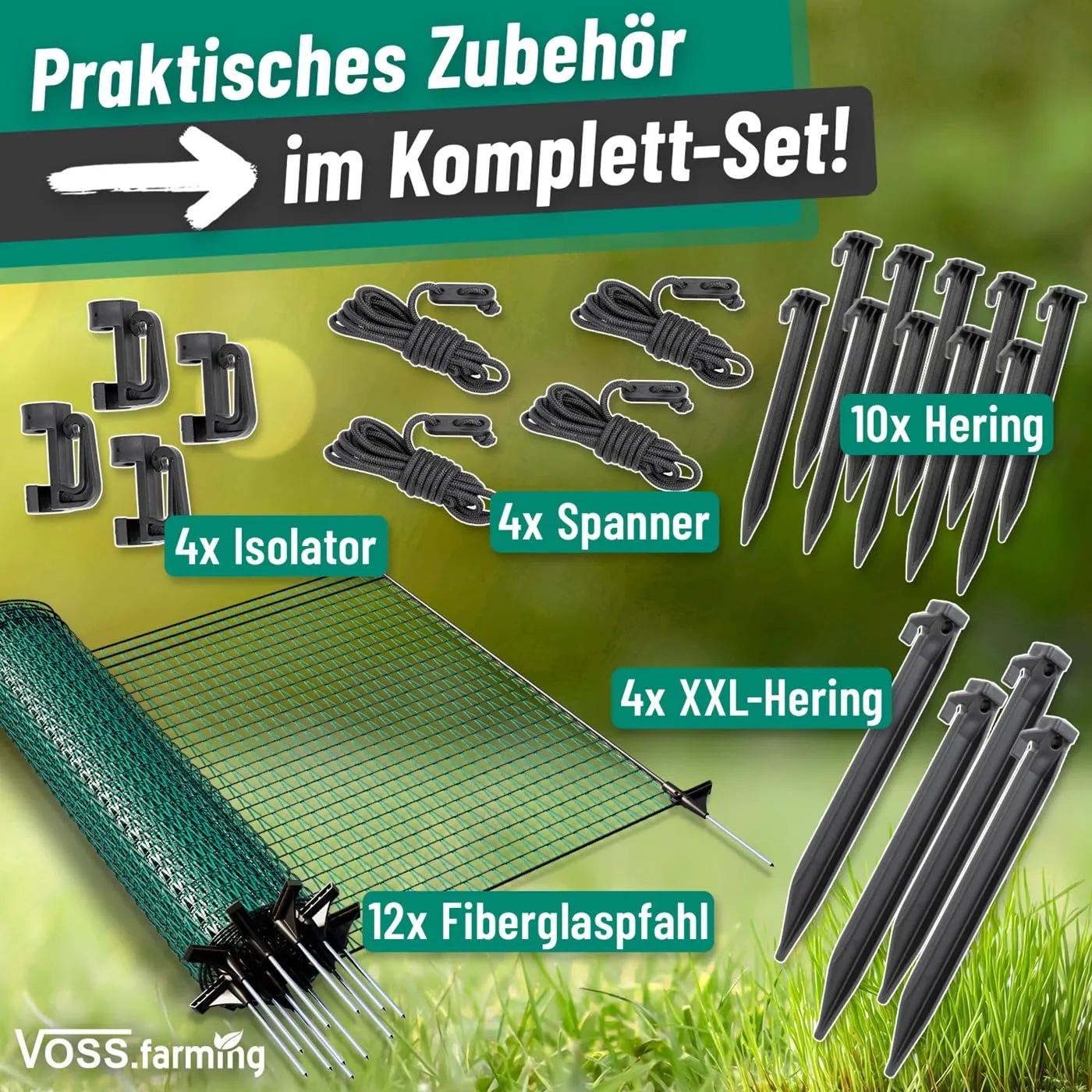 VOSS.farming Classic Rete Perimetrale Verde 20 m x 80 cm