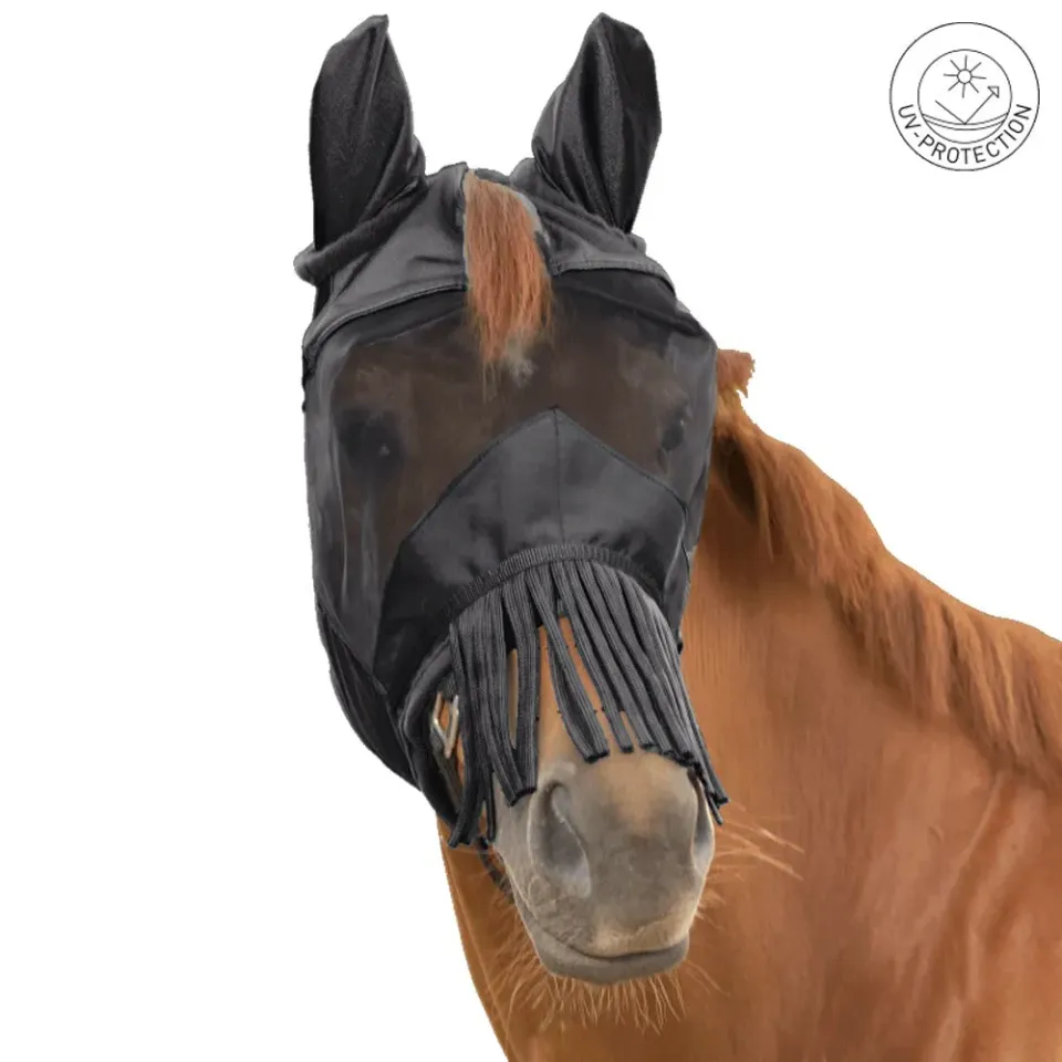 Beikircher Grünland Premium maschera antimosche cavallo nera Cob