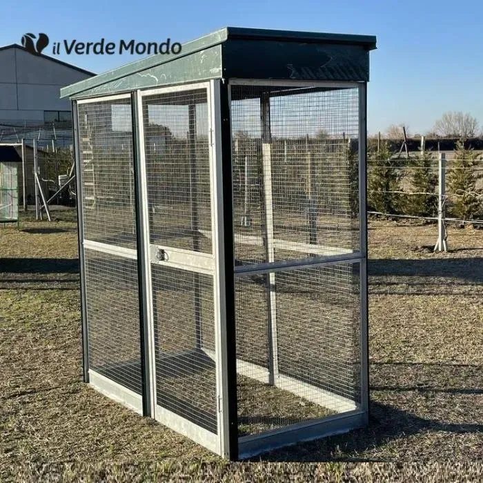 Il Verde Mondo Gabbia con Tetto Rete 2x1x1,90 m Avicoli